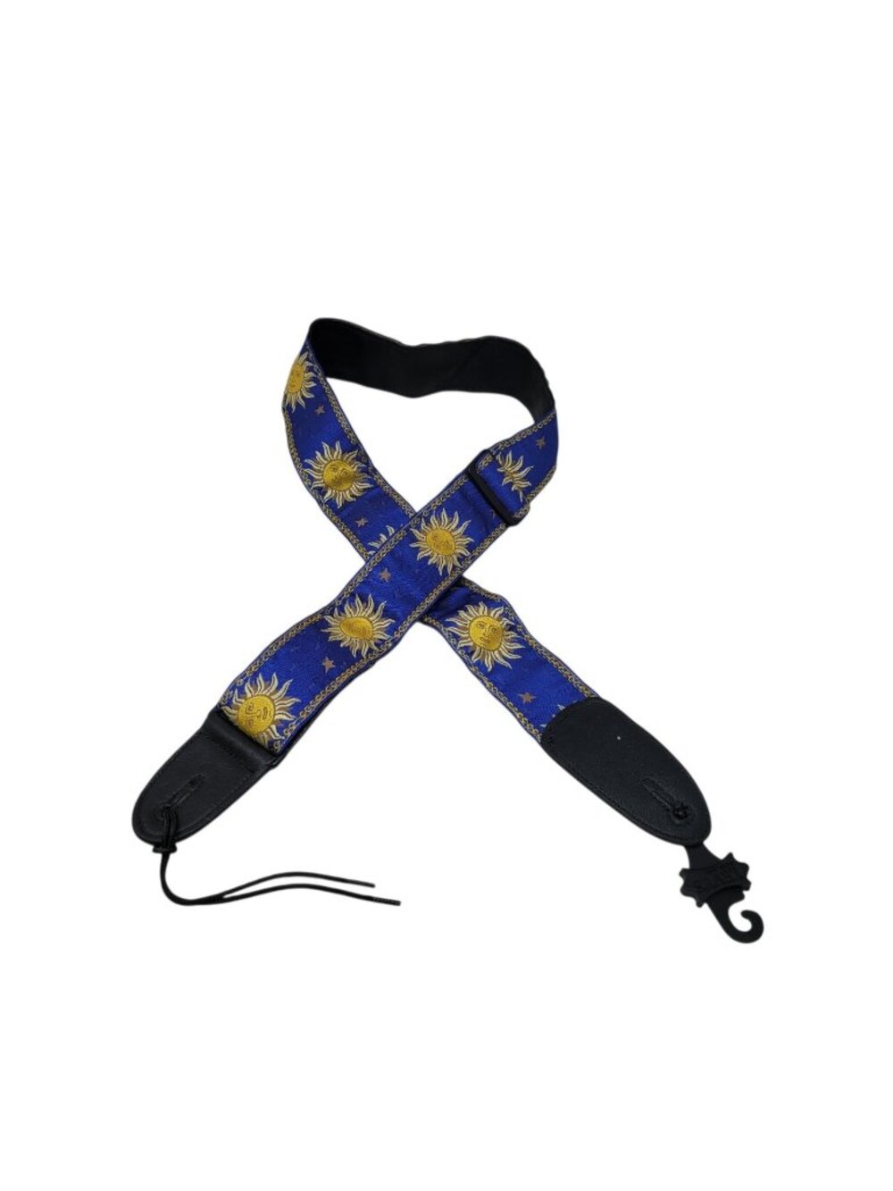 NEW Levy's MPJG-SUN-BLU Jacquard Weave Guitar Strap 2" Sun Design Blue